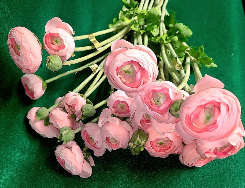 Ranunculus Flowers Artificial 12 Stems 22" Baby  Lt Pink VALUE Flower Floral NEW Ranunculus