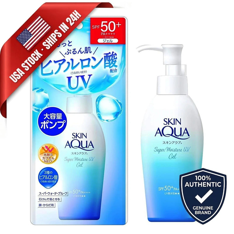 ROHTO Skin Aqua EXTRA LARGE 140g - Super Moisture Gel Sunscreen +Hyaluronic Acid Bouquet