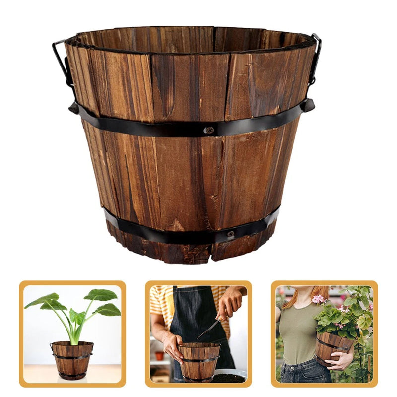 Garden Flower Pot Display Outdoor Simple Flowerpot Bucket Planter Garden Plants