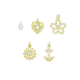 White Pearl, Pearl heart, Sunflower, Anchor, Flower Heart charm, Sku#LD766 Sunflower