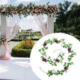 Artificial Rose Garland Wall Hanging Plant Handcraft Wedding Decoration for Green Plant