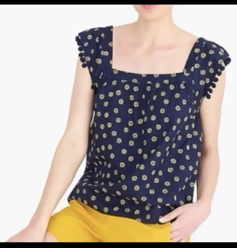 J.Crew Square Neck sunflowers printed size 10 Sunflower
