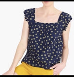 J.Crew Square Neck sunflowers printed size 10 Sunflower