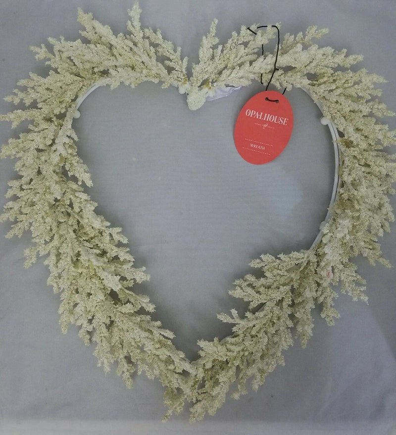 Opalhouse 14" Artificial Pampas Grass Heart Wreath Pampas Grass