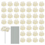 30 Set Silk Artificial Hydrangea Flowers White Flowers Heads with Stems New Hydrangea