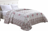 Carnation Embroidered Bedspread Rose Sz Full Carnation