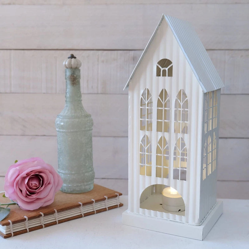 Orchid & Ivy 12.5-Inch Tall Rustic White Galvanized Metal Decorative Tin Hous... Orchids