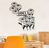 Dance Quote Sunflower Flower Flowers Wall Art Stickers Vinyl for Home Room Decal Sunflower