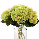 6 Pcs Artificial Silk Hydrangea Flowers  Bouquet Arrangement White/pink/green Green Plant