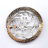 Vintage Lily Flower Handmade Stampwork Art Nouveau 800 Silver Pin Brooch Lily