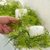 Over 11 Feet of Indoor / Outdoor Artificial Mixed Fern Garland Green Plant