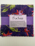 Fuchsia By Maywood Studio 5Ó Charm Pack VTG Cotton Quilt Fabric Squares OOP RARE Flowering Plants