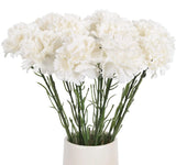 Vintage White Carnations - 12PCS Silk Fake Flowers for Wedding Centerpieces, ... Carnation