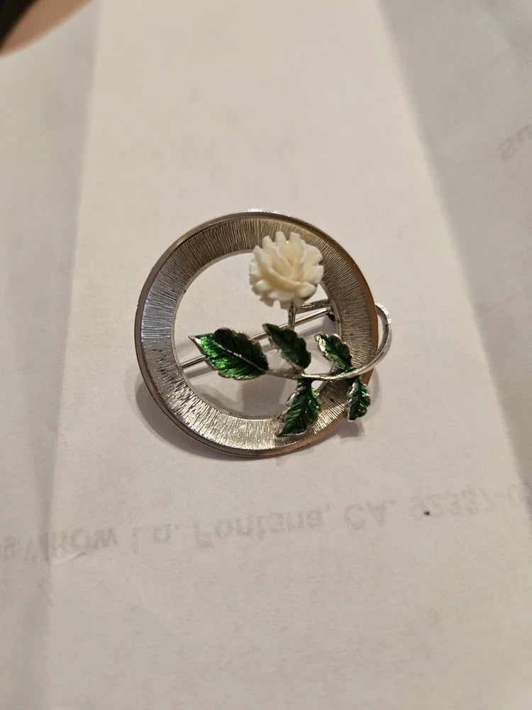Sterling Silver Beau Sterling Carnation Flower 4.67g  Pin Brooch Carnation