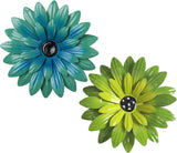 Outdoor Metal Wall Art Decor, 2 Pack 8 Inch Sunflower Wall Decorations, Hanging Sunflower
