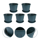 5 Sets Plastic Household Garden Patio Outdoor Plants Containing Pots with Trays Garden Plants