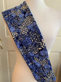LuLaRoe Leggings OS BLACK CREAM Hydrangea Flowers Periwinkle Leaves Hydrangea