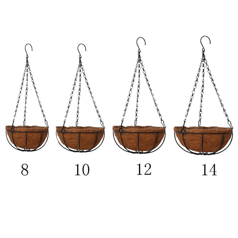 Hanging Flower Basket 8-14'' Round Plant Growers Flower Pots Hanger Garden Garden Plants