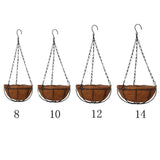 Hanging Flower Basket 8-14'' Round Plant Growers Flower Pots Hanger Garden Garden Plants
