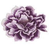 5.7" Peony Flower Embroidered Patch Appliques for Clothes, Light Purple Peony