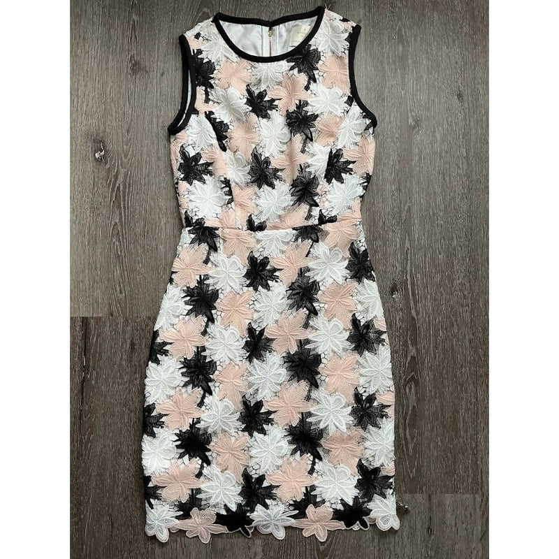 Kate Spade Tiger Lily Lace Floral Sheath Dress Sleeveless Back Zip Size 0 Lily