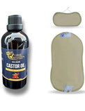 Castor Oil Pack Wrap with Organic Castor Oil Reusable Compress Set Pink USA Roses