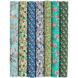7 PCS Fat Quarters 100 Cotton Fabric Bundles Floral Squares 18x22 Inch Flowering Plants