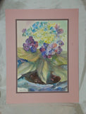 Original Fine Art Watercolor Painting Lacecap Hydrangea Flowers Still Life 14x18 Hydrangea
