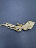 VintageSARAH COVENTRY Long Gold Tone Flower Pin Brooch Crystals Rhinestone lily Lily