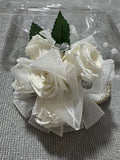 Verdissimo's Corsage -Wristlet: Prom Bride Bridesmaid | 5 Preserved Baby Roses! Dried Flower