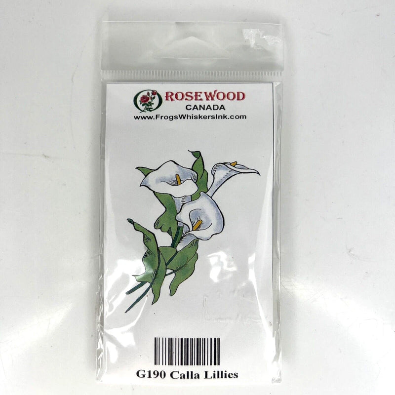 ROSEWOOD Calla Lillies G190 Stamps Floral Flower Lily Crafting Rubber Cling NEW Lily