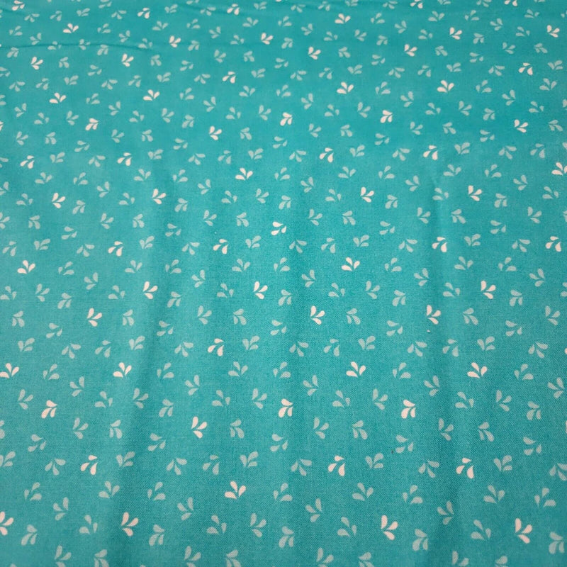 Smiling Safari Friends BTY P&B Textile Aqua White Floral Turquoise Flowering Plants