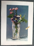 Edouard Manet,Carnations & Clematis in a crystal Vase,12 x almost 9 inch, print Carnation