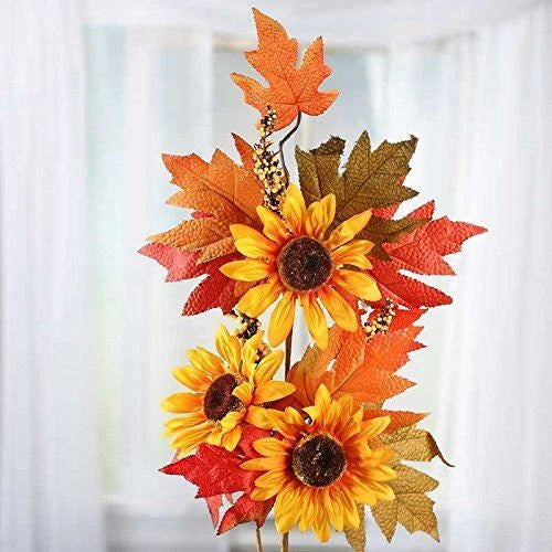 Tall and Colorful Artificial Yellow Sunflower Floral Spray Sunflower