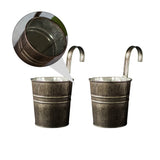 2 Pcs Flower Bucket Iron Hanging Pot Wall Mounted Garden Planter Garden Plants
