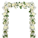 2 Pack Artificial Peony Garland - 6ft Silk White Peony Flower Arch Vine for W... Peony