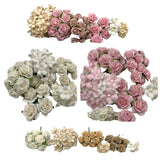 50 Mixed 6 Styles Carnation Cottage Paper Flower DIY Crafts Wedding Scrapbook Carnation