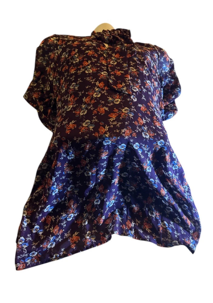 Lily Rose mini dress NWT purple floral xs 3/4 sleeve sheer Lily