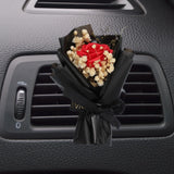 Red Rose Dried Flower Bouquet, Car Vent Clip Scent Diffuser, Style 4 Dried Flower