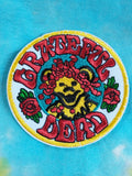 Grateful Dead Dancing Bear with Roses 3.25 Inch Iron On Patch Roses