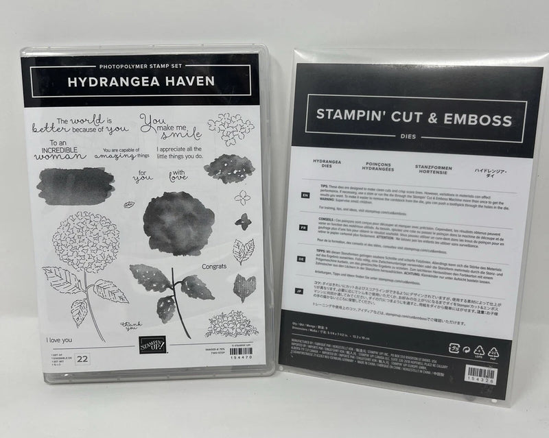 StampinÕ Up! Hydrangea Haven Stamp Set & Hydrangea Dies Bundle Flowers Summer Hydrangea