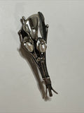 Sterling Silver Cala Lily Flower Brooch Pearl Pin Lily