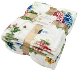 Lenox BUTTERFLY MEADOW HYDRANGEA FLOWER THROW BLANKET. Mother's Day Gift. 60X70. Hydrangea