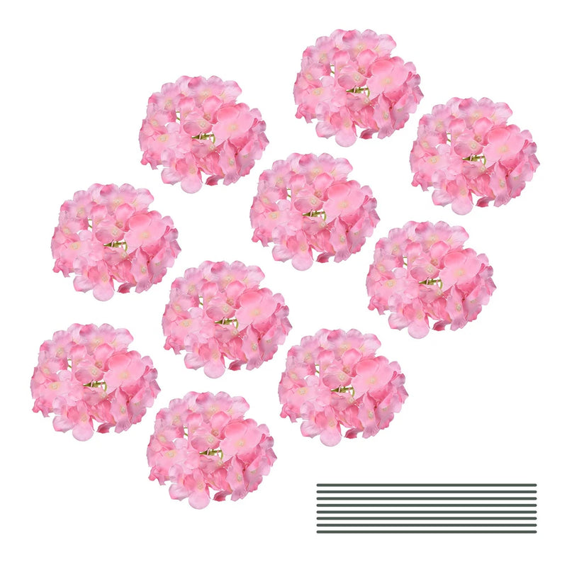30 Set Pink Silk Artificial Hydrangea Heads Wedding Fake Hydrangea Flowers Hydrangea
