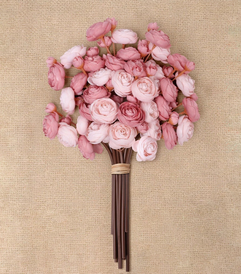 Ranunculus Artificial Flowers 18 Pcs, Faux Silk Mini Peonies Bulk Flowers for... Peony