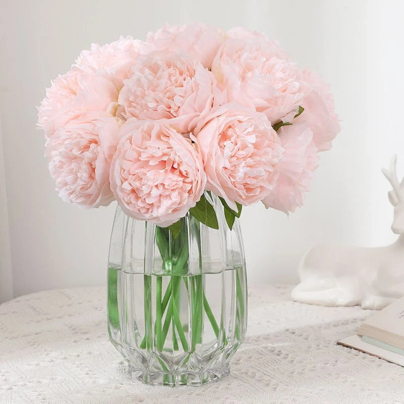 Realistic Artificial Peony Flowers Bouquet - Wedding Home Decor Arrangement NEW Peony