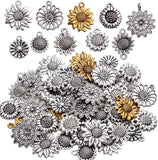 50Pcs Vintage Sunflower Charms Alloy Flower Craft Supplies Pendants for Jewelry Sunflower