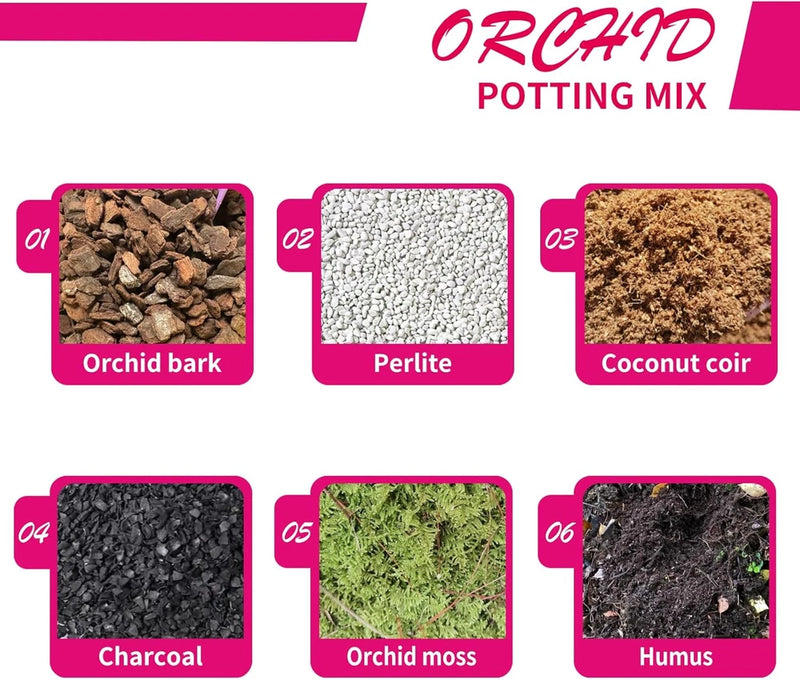 Orchid Potting Mix with Orchid Bark 1QT - New Upgraded Formula for Superior D... Orchids