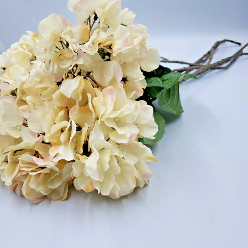 Large Faux Hydrangea Long Stem 27" Artificial Flowers Realistic Floral Pick 6 PC Hydrangea