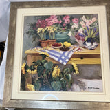 Allyn Stevens Framed Floral Summer Table Sunflower Artwork 27 1/2 X 27 1/2 Sunflower
